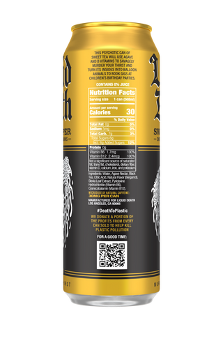 Liquid Death Iced Tea, Sweet Reaper, 19.2oz King Size (Pack of 12)