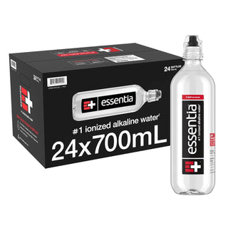 Essentia Ionized Alkaline 9.5 pH Bottled Water, 700 ml, Sport Cap (Pack of 24)