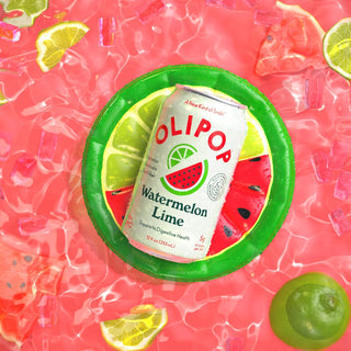 Olipop Sparkling Prebiotic Soda, Watermelon Lime, 12oz (Pack of 12)