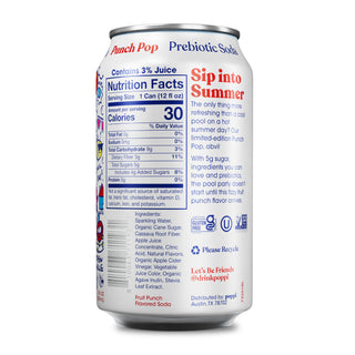 Poppi Prebiotic Soda, Punch Pop, 12oz (Pack of 12)