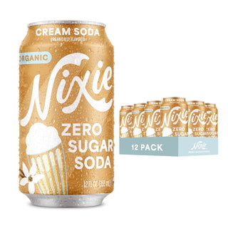 Nixie Organic Zero Sugar Soda, Cream Soda, 12oz (Pack of 12)