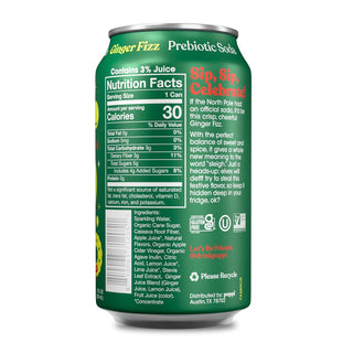 Poppi Prebiotic Soda, Ginger Fizz, 12oz (Pack of 12)