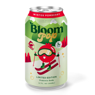 Bloom Pop Prebiotic Soda, Winter Pomberry, 12oz (Pack of 12)