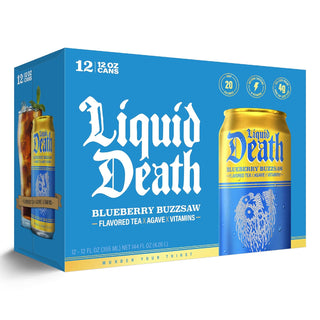 Liquid Death Iced Tea, Blueberry Buzzsaw, 12oz (Pack of 12)