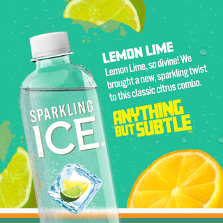 Sparkling Ice Flavored Sparkling Water, Lemon Lime, 17 oz (Pack of 12)