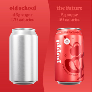 Poppi Prebiotic Soda, Shirley Temple, 12oz (Pack of 12)