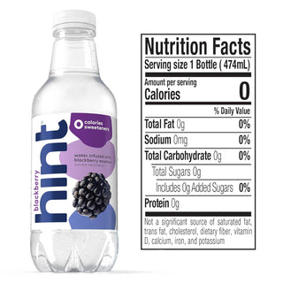 Hint Fruit-Infused Water, Blackberry, 16oz (Pack of 12)