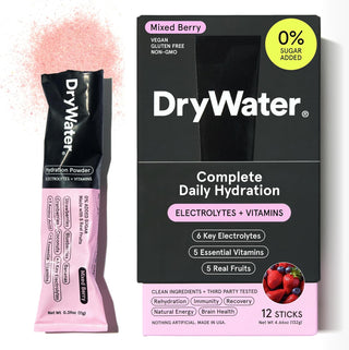 DryWater Electrolyte Powder Packets, Mixed Berry, 0.39oz (Pack of 12)