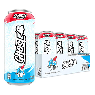 Ghost Energy Drink, 'Merica Pop, 16oz (Pack of 12)