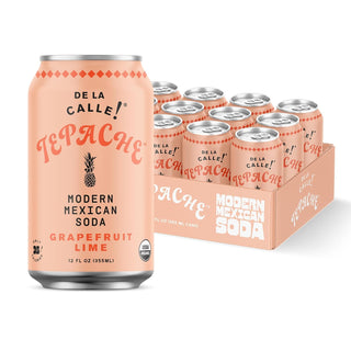 De La Calle Tepache Modern Mexican Soda, Grapefruit Lime, 12oz (Pack of 12)