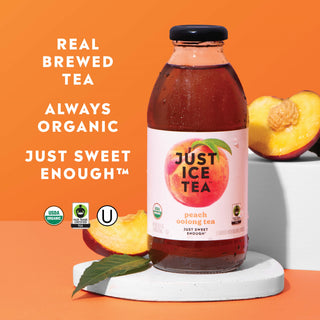 Just Ice Tea, Peach Oolong Tea, 16oz (Pack of 6)