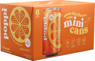 Poppi Prebiotic Soda, Orange, 7.5oz Mini Cans - Multi-Pack