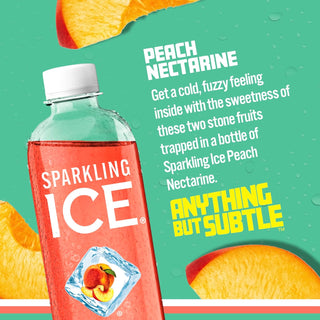 Sparkling Ice Flavored Sparkling Water, Peach Nectarine, 17 oz (Pack of 12)
