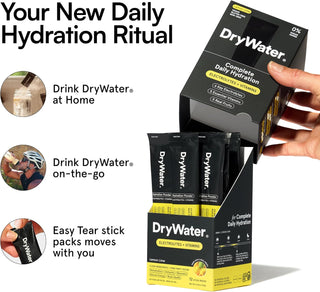 DryWater Electrolyte Powder Packets, Lemon Lime, 0.39oz (Pack of 12)