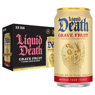Liquid Death Flavored Sparkling Water, Grave Fruit, 12oz (Pack of 12)