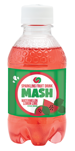 Mash Watermelon Lemon Lime 16 Oz Plastic Bottles (Pack of 12)