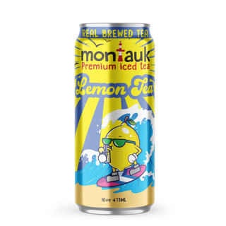 Montauk Premium Iced Tea, Lemon Tea, 16oz Cans (Pack of 12)
