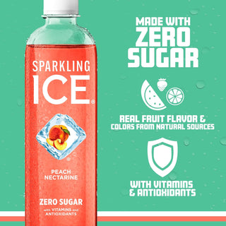 Sparkling Ice Flavored Sparkling Water, Peach Nectarine, 17 oz (Pack of 12)