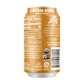 Nixie Organic Zero Sugar Soda, Cream Soda, 12oz (Pack of 12)