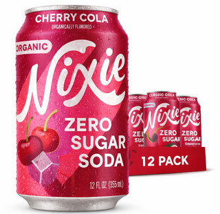 Nixie Organic Zero Sugar Soda, Cherry Cola, 12oz (Pack of 12)