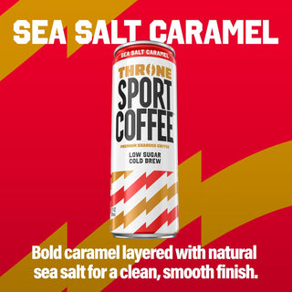Throne Sport Cold Brew Coffee, Sea Salt Caramel, 11oz (Pack of 12)